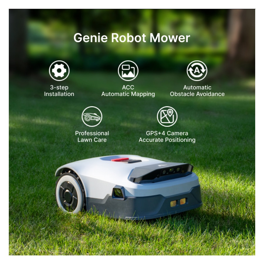 картинка робот-газонокосилка anthbot genie 3000 (gps+rtk+4cam) + гараж v.2 от магазина Robots Online