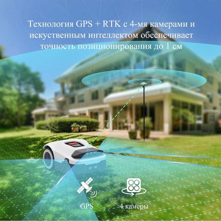 картинка робот-газонокосилка anthbot genie 1000 (gps+rtk+4cam) + навес от дождя от магазина Robots Online