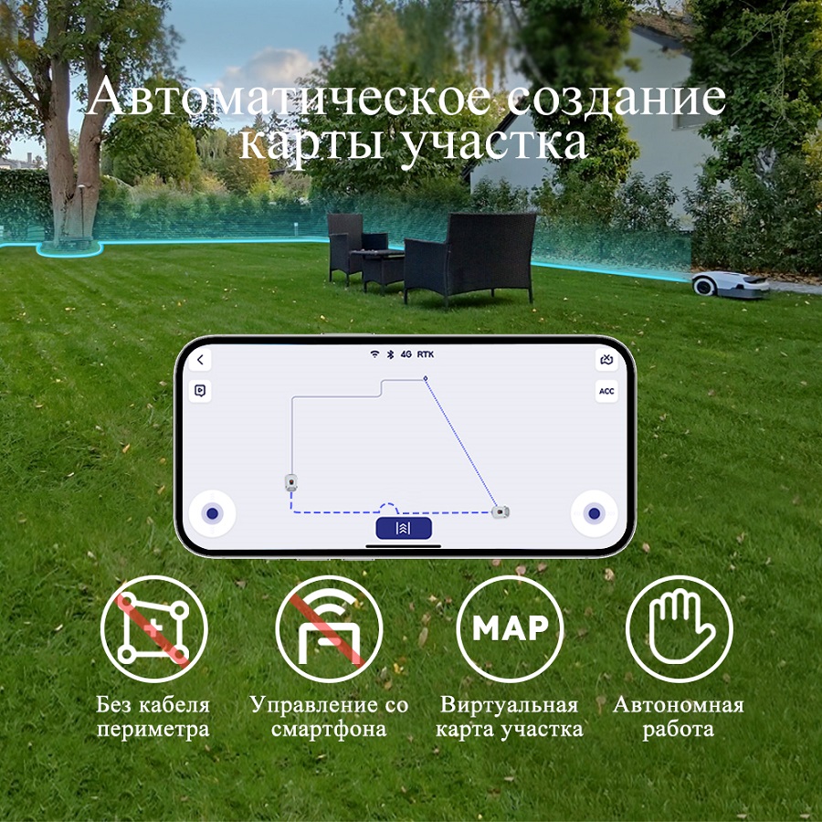 картинка робот-газонокосилка anthbot genie 800 (gps+rtk+4cam) от магазина Robots Online